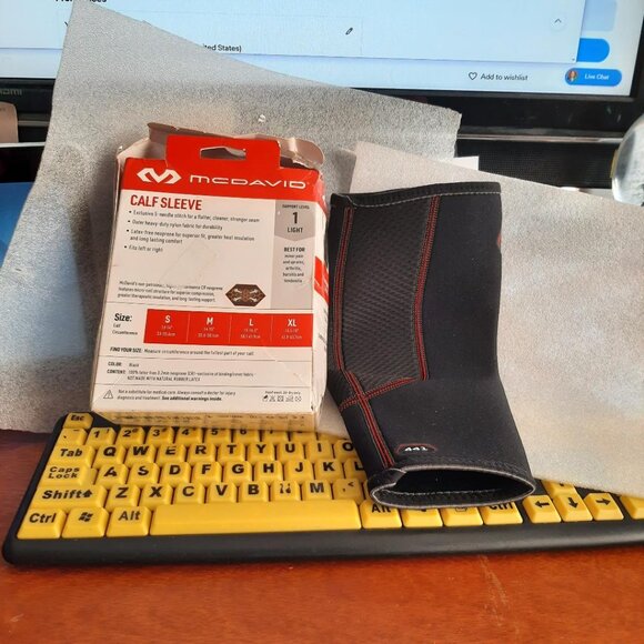 NEW ! McDavid 441 Compression Sleeves Calf Support Black Size M - Picture 2 of 4